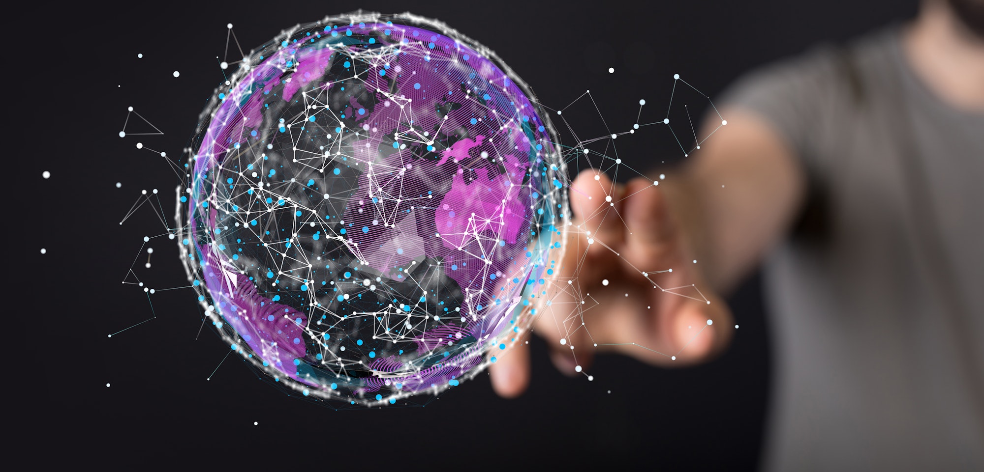 Abstract network of connected nodes