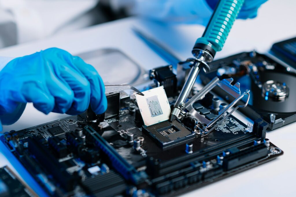 Panel-level repair work performed in a controlled clean-room lab